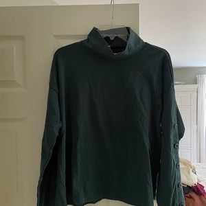 Hunter green mock neck shirt